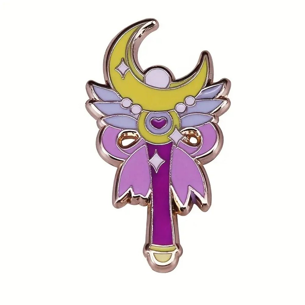 $7 | Crescent Sailor Moon wand enamel pin